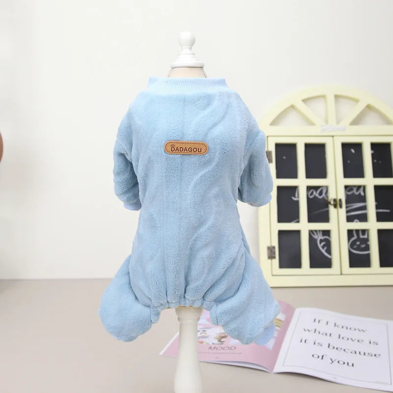 Warm Fleece Dog Jumpsuit Pajamas for Small Medium Dogs Cats Clothes Chihuahua Yorkie Clothing Shih Tzu Coat Pug Poodle Outfits
