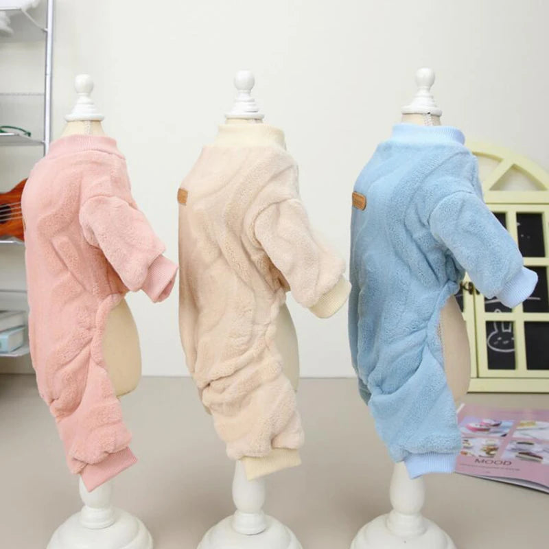 Warm Fleece Dog Jumpsuit Pajamas for Small Medium Dogs Cats Clothes Chihuahua Yorkie Clothing Shih Tzu Coat Pug Poodle Outfits
