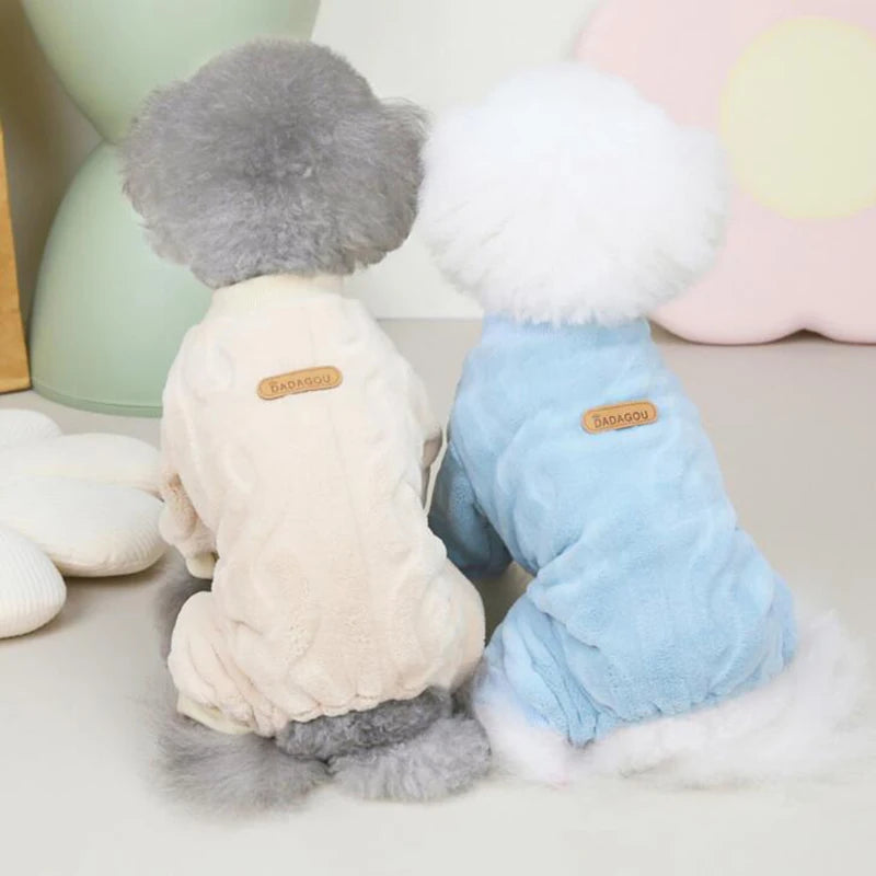 Warm Fleece Dog Jumpsuit Pajamas for Small Medium Dogs Cats Clothes Chihuahua Yorkie Clothing Shih Tzu Coat Pug Poodle Outfits