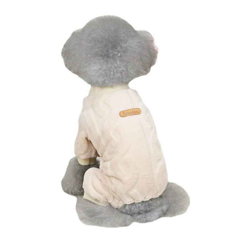 Warm Fleece Dog Jumpsuit Pajamas for Small Medium Dogs Cats Clothes Chihuahua Yorkie Clothing Shih Tzu Coat Pug Poodle Outfits