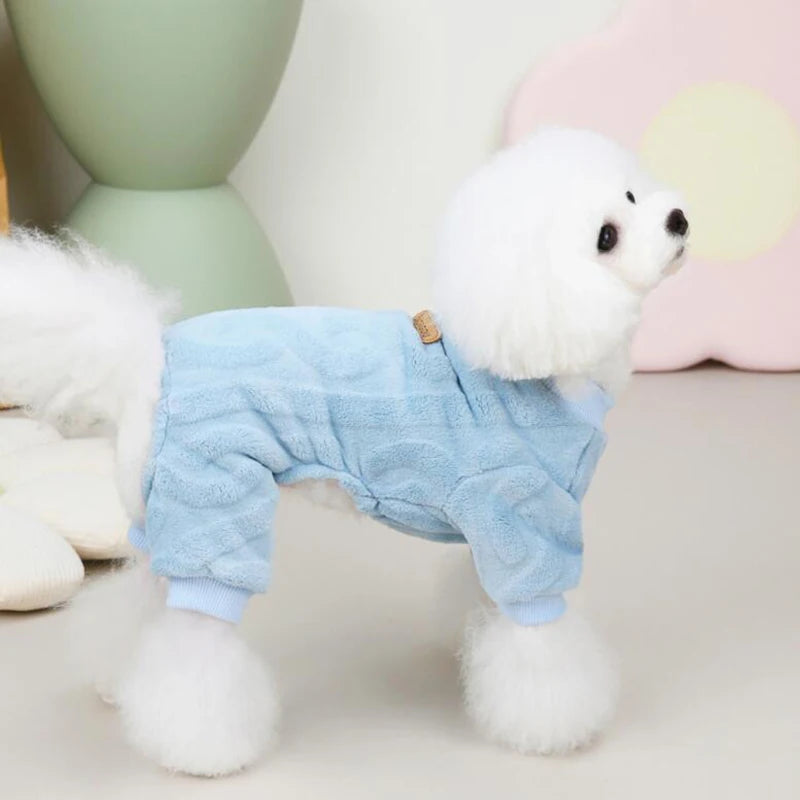 Warm Fleece Dog Jumpsuit Pajamas for Small Medium Dogs Cats Clothes Chihuahua Yorkie Clothing Shih Tzu Coat Pug Poodle Outfits