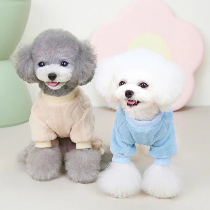 Warm Fleece Dog Jumpsuit Pajamas for Small Medium Dogs Cats Clothes Chihuahua Yorkie Clothing Shih Tzu Coat Pug Poodle Outfits