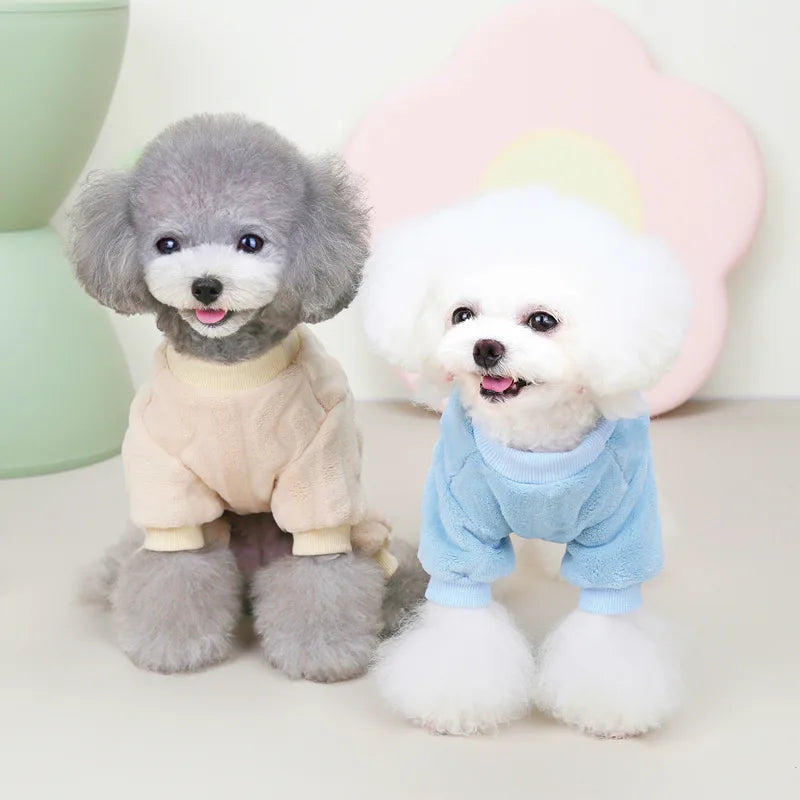 Warm Fleece Dog Jumpsuit Pajamas for Small Medium Dogs Cats Clothes Chihuahua Yorkie Clothing Shih Tzu Coat Pug Poodle Outfits