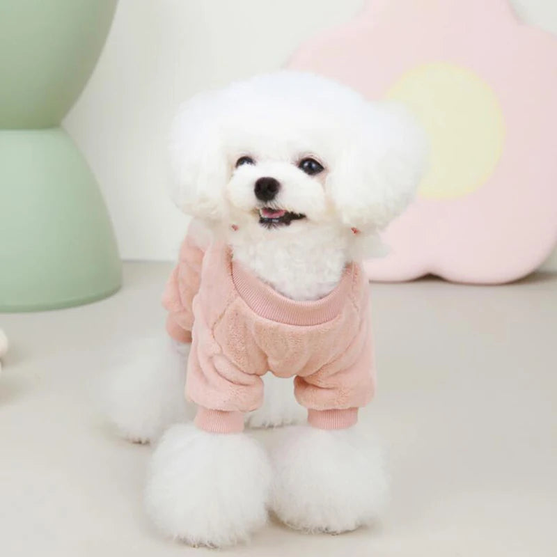 Warm Fleece Dog Jumpsuit Pajamas for Small Medium Dogs Cats Clothes Chihuahua Yorkie Clothing Shih Tzu Coat Pug Poodle Outfits
