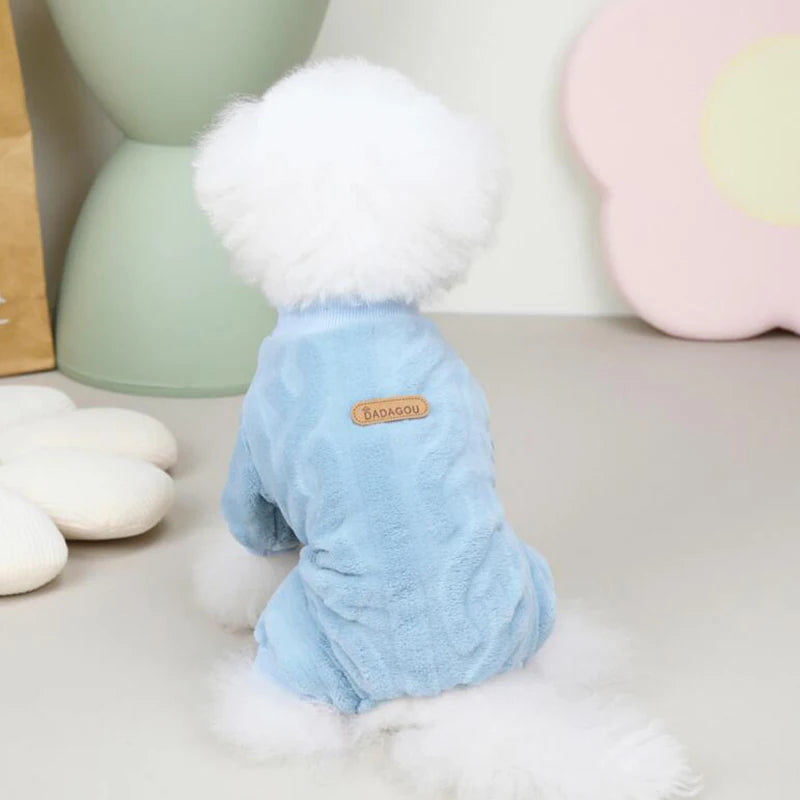 Warm Fleece Dog Jumpsuit Pajamas for Small Medium Dogs Cats Clothes Chihuahua Yorkie Clothing Shih Tzu Coat Pug Poodle Outfits
