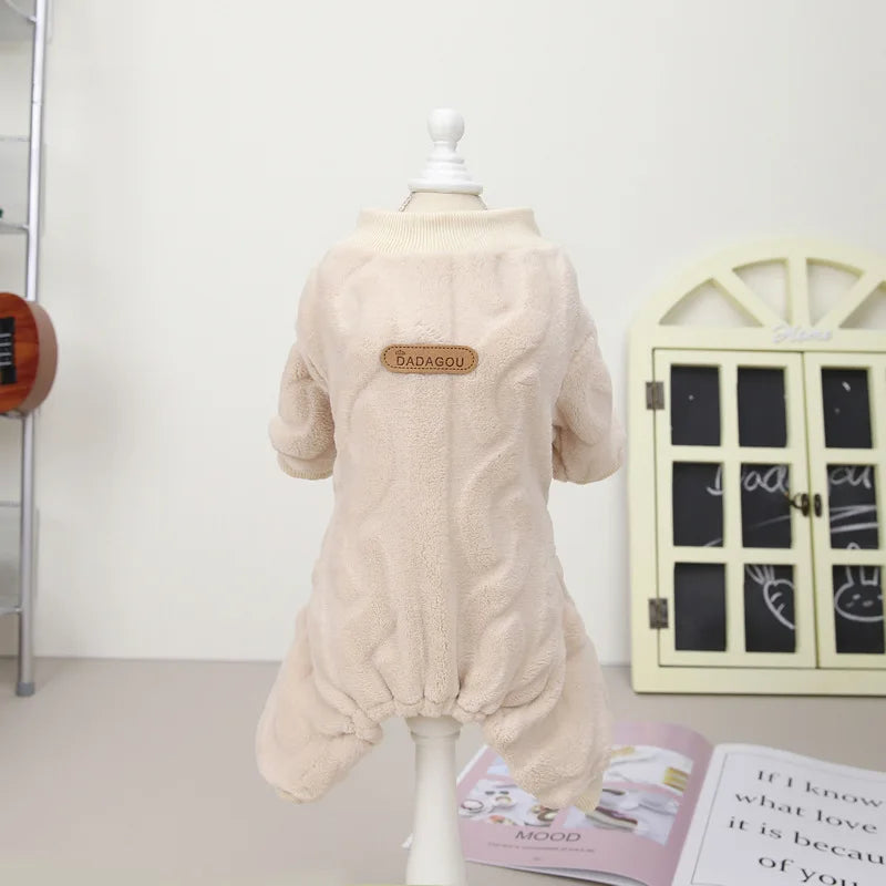 Warm Fleece Dog Jumpsuit Pajamas for Small Medium Dogs Cats Clothes Chihuahua Yorkie Clothing Shih Tzu Coat Pug Poodle Outfits