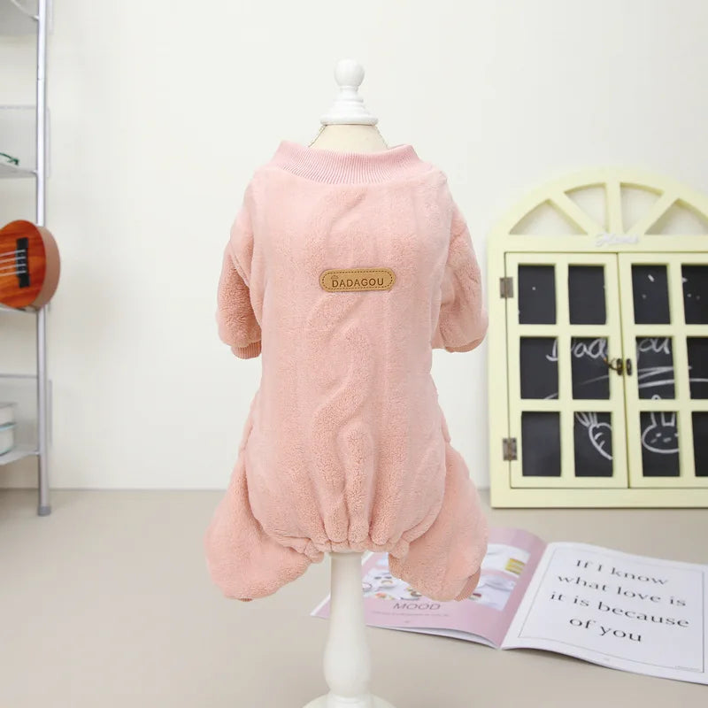 Warm Fleece Dog Jumpsuit Pajamas for Small Medium Dogs Cats Clothes Chihuahua Yorkie Clothing Shih Tzu Coat Pug Poodle Outfits